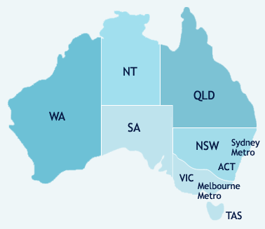 powerlight retailers - australia map